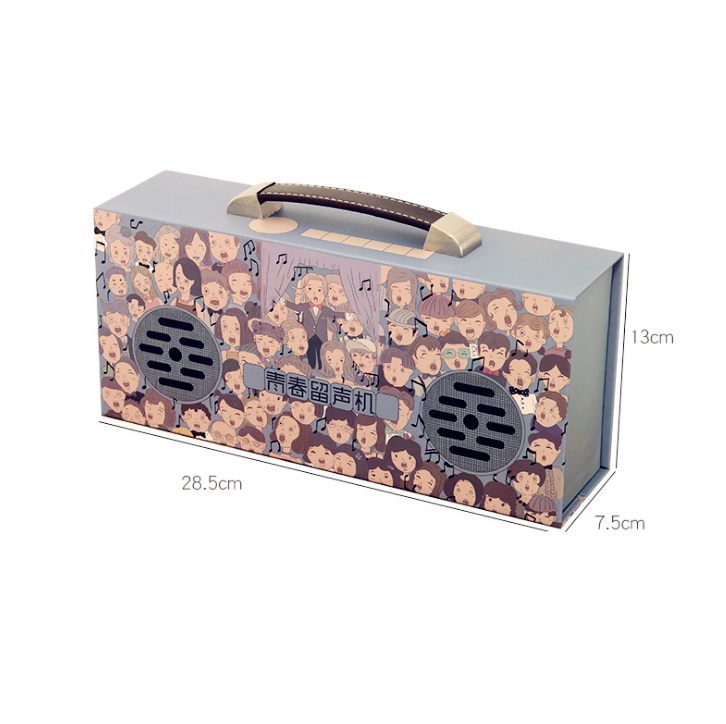 Portable Square Box Containing Korean Youth Phonograph Commemorative Paper Box Black, Packing Paper Box