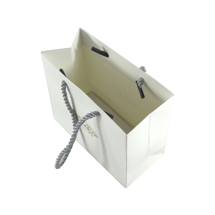 Wholesale Custom Logo White Kraft Gift Shopping Paper Bag With Handles