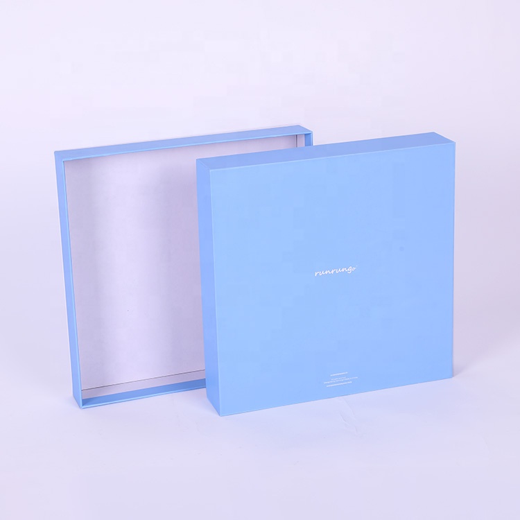 Full Color Logo Printed Lid And Base Flat Garment Apparel Cardboard Paper Box, Packaging Boxes For Clothes