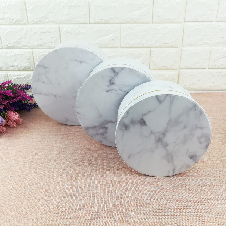 Chinese Wholesale Marble Hot Stamping Cardboard Round Flower Box