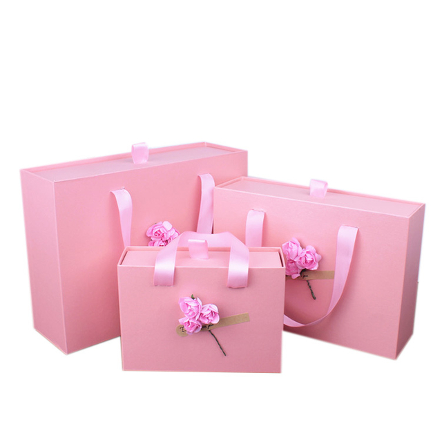 Custom Big Size gift price paper box sweet, paper box with ribbon