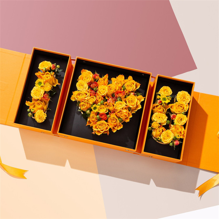 Luxury Creative Packing LOVE Gift Box Double Square Flower Box