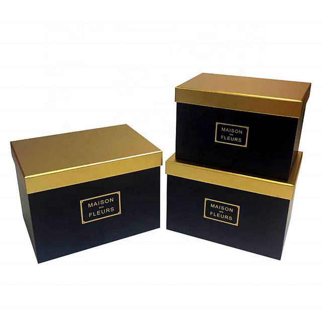 China Supplier Wholesale 3pcs A Lot Plain Flower Packaging Square Gift Box