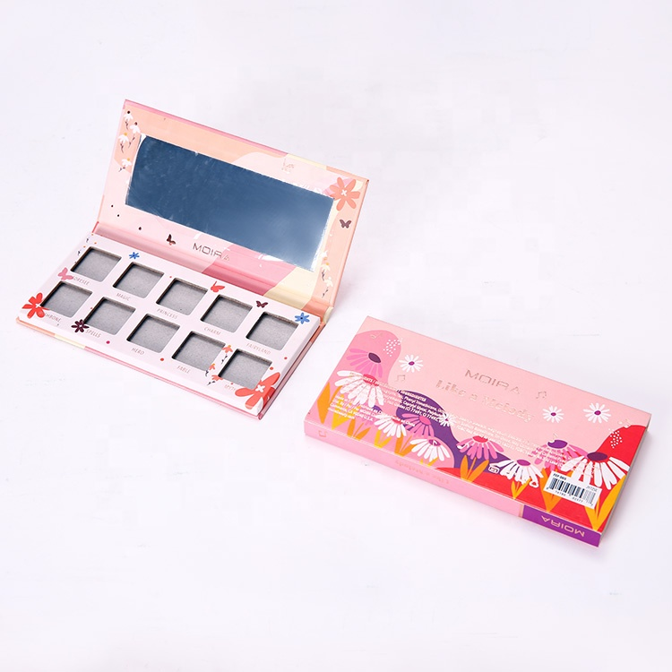 China Supplier Flower Printed Mirror Eye Shadow Powder Sleeve Paper Gift Packaging Box