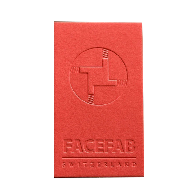 2021 Custom Soft Art White Paper 3D Effect debossed business cards