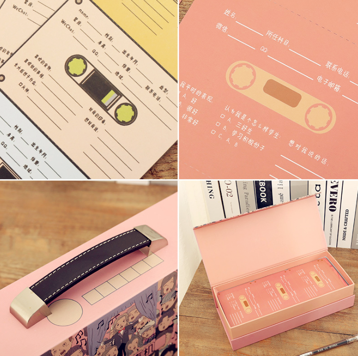 Portable Square Box Containing Korean Youth Phonograph Commemorative Paper Box Black, Packing Paper Box