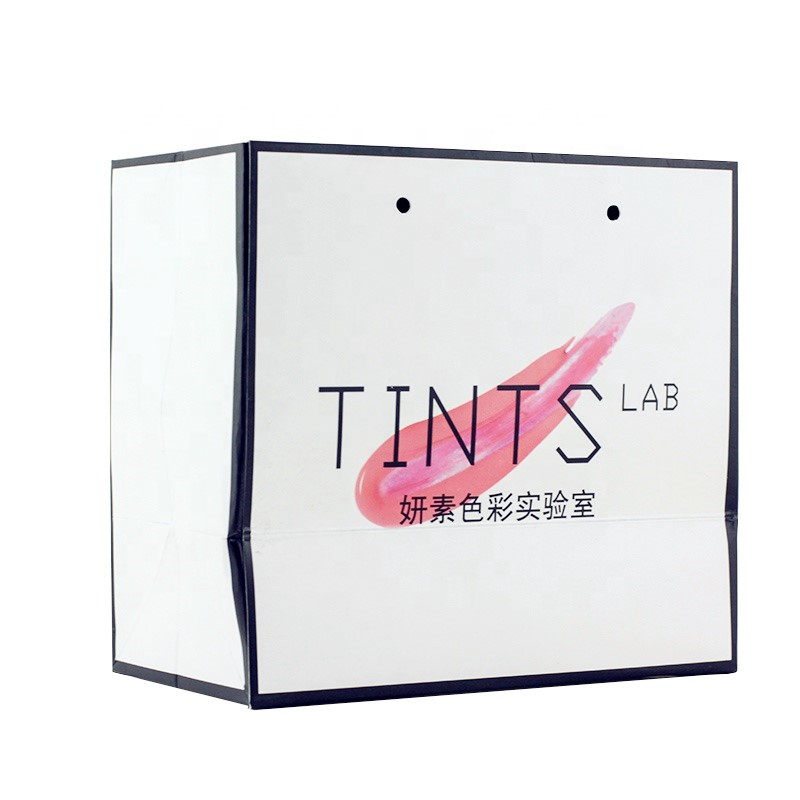 Wholesale Custom Logo Printed Recycled Christmas Gift Packing White Paper Bag