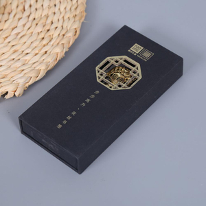 Customized Black Color Gift Paper Box For Bookmark Packaging With Printed Logo
