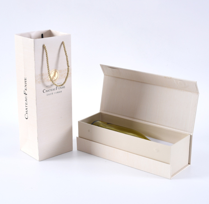 Customize Factory High Quality Luxury Red Wine Gift Packaging Box With Paper Bag 