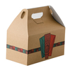 2021 Bulk Custom food package boxes kraft take out box with handle