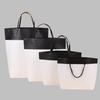 Black And White Ship Shaped Luxury Custom Shopping Paper Bag With Bottom Gusset 