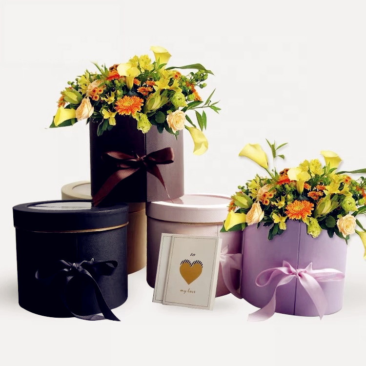 Valentine's Gift Wholesale Hot Sale Gift Packaging Flower Tube Box, Packaging Flower Box With Ribbon