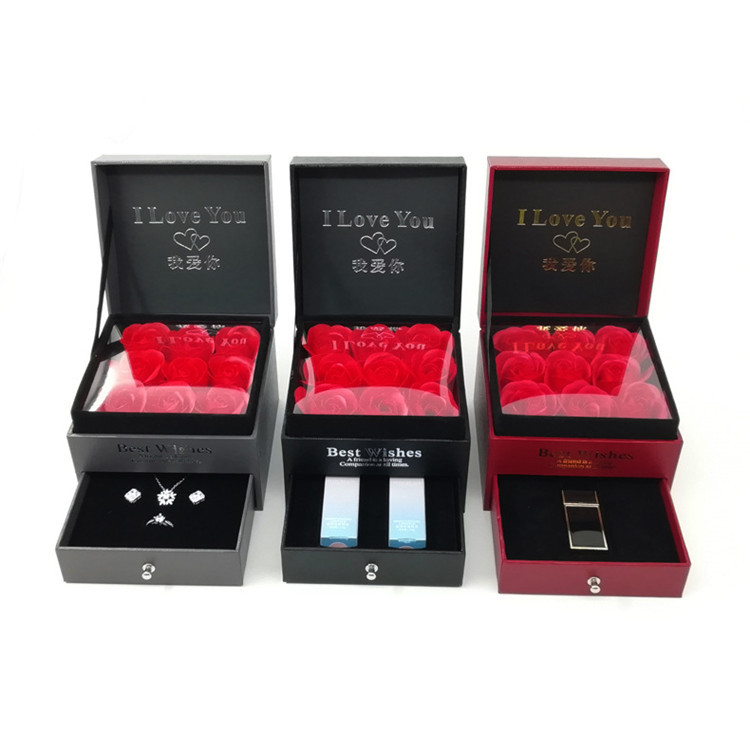 Wholesale valentine'S day luxury flower gift box with drawer