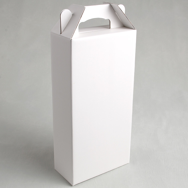 White Paperboard Packing Box With A Handle On The Top For Small Bottle Grape Wine Of Singapore Markets