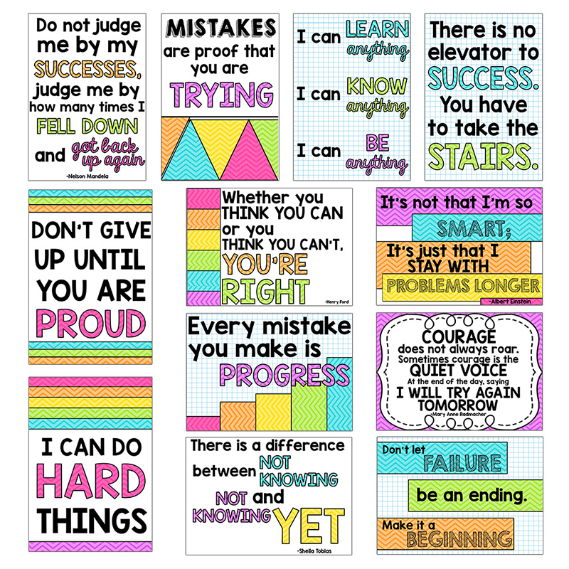 Classroom Poster Wall Decoration encourages students to grow and learn A4 full plastic packaging
