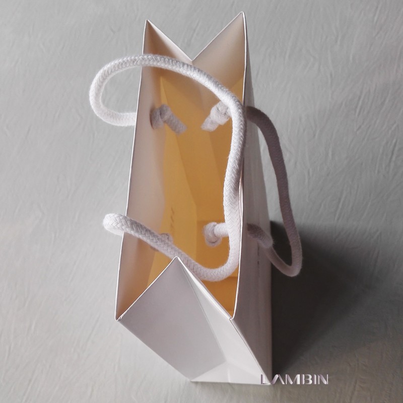 Grade Embossed Bronzing Paper Bags With White Cotton Rope Handles For Scarf