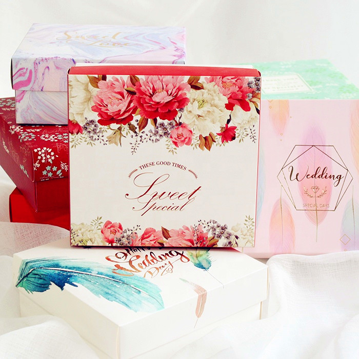 Custom Printed Logo Wedding Souvenir Gift Paper Candy Packaging Box
