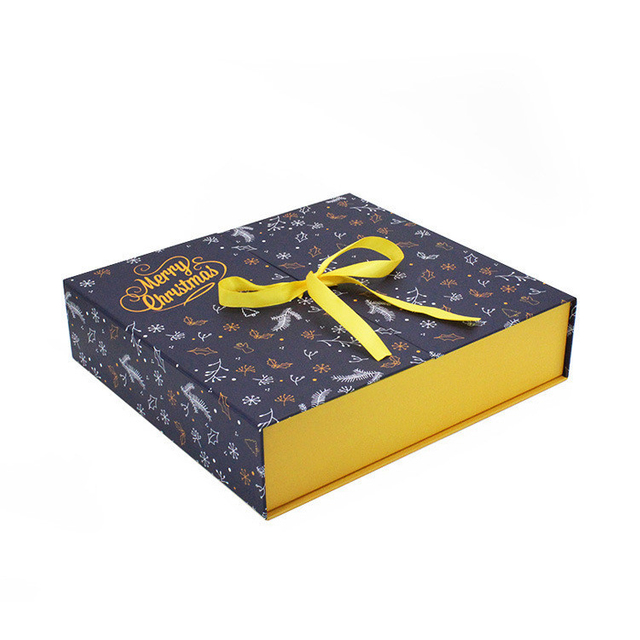 Custom Printing logo Luxury christmas gifts dates paper box with bow
