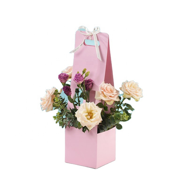 Valentine's Day Kraft Paper For Florist Gift box Portable Flower Box