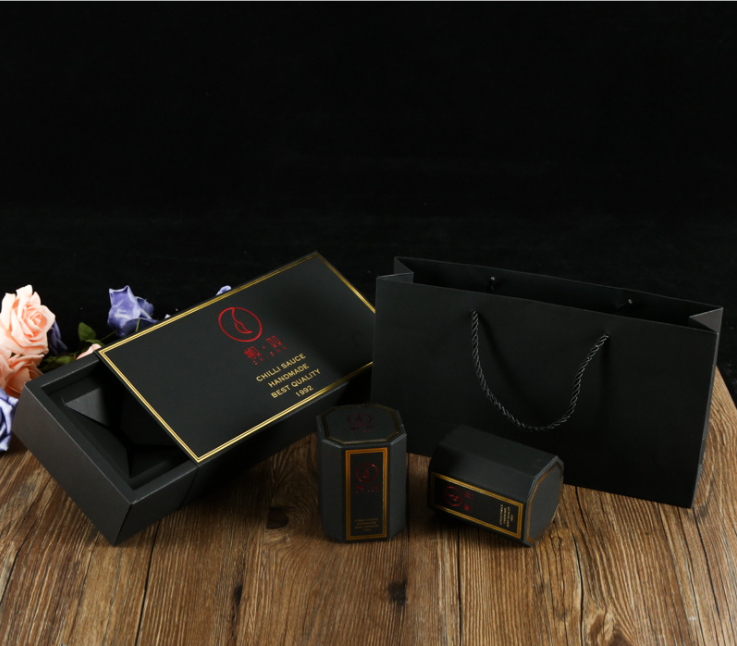 Best Quality Custom Printing Tea Paper Gift Packaging Box Set With Handbag