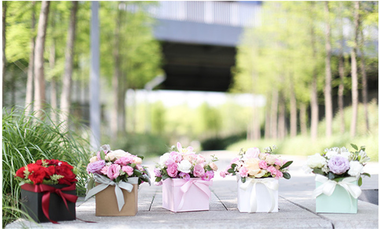 Wholesale Gift Packaging Plain Square Rectangle Round Flower Box 