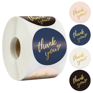 Custom Logo Hot Stamping Gold Foil Printing Adhesive Paper Stickers Labels