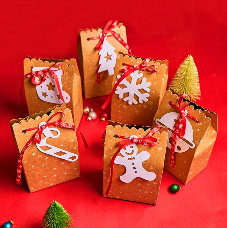 Wholesale Factory Custom Kraft Paper Christmas Paper Candy Box, Biscuits Boxes For Candy