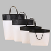 Black And White Ship Shaped Luxury Custom Shopping Paper Bag With Bottom Gusset